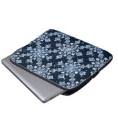 Blue 3d Schneeflocken Laptopschutzhülle (Vorne Knopf)