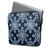 Blue 3d Schneeflocken Laptopschutzhülle (Vorderseite Links)