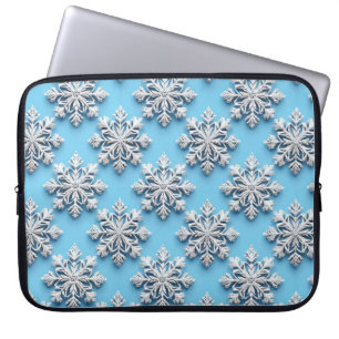 Blue 3d Schneeflocken Laptopschutzhülle