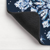 Blue 3d Schneeflocken Mousepad (Ecke)