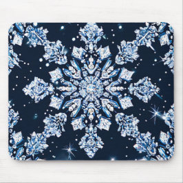 Blue 3d Schneeflocken Mousepad