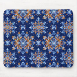 Blue 3d Schneeflocken Mousepad