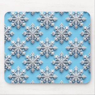 Blue 3d Schneeflocken Mousepad