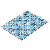 Blue 3d Schneeflocken Notizblock (Linke Seite)