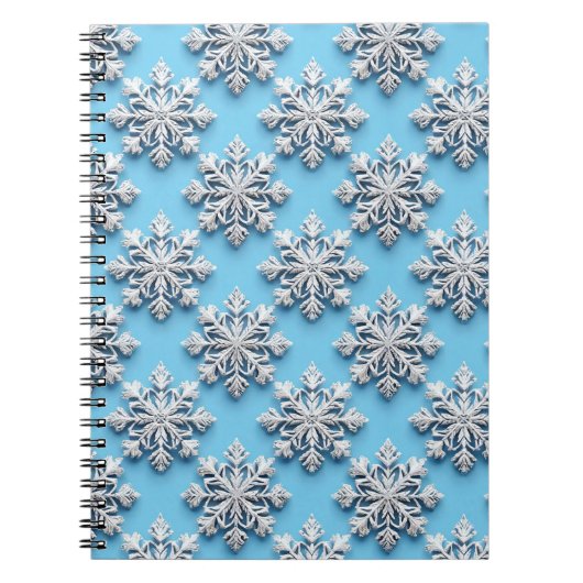 Blue 3d Schneeflocken Notizblock (Vorderseite)
