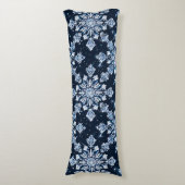 Blue 3d Schneeflocken Seitenschläferkissen (Vorderseite Vertikal)