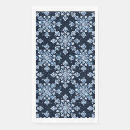 Blue 3d Schneeflocken Serviette