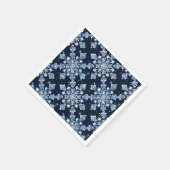 Blue 3d Schneeflocken Serviette (Ecke)