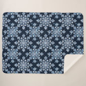 Blue 3d Schneeflocken Sherpadecke (Vorderseite (Horizontal))