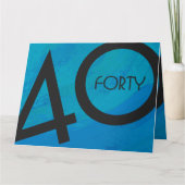 Blue 40 Decade Geburtstag Karte (Vorderseite)