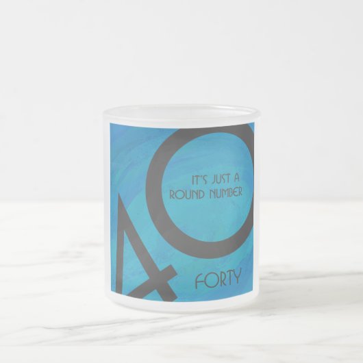 Blue 40 Decade Geburtstag Mattglastasse (Mittel)