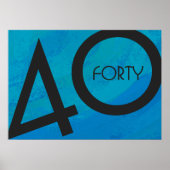 Blue 40 Decade Geburtstag Poster (Vorne)