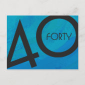 Blue 40 Decade Geburtstag Postkarte (Vorderseite)