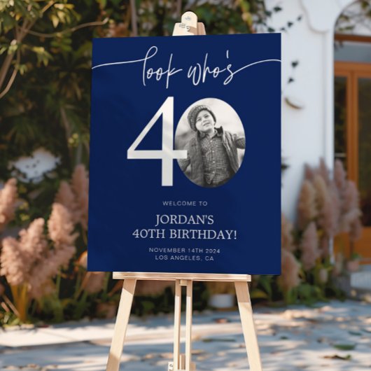 Blue 40. Geburtstag Begrüßungszeichen | Schau mal, Poster