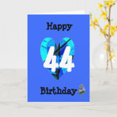 Blue 44. Age Geburtstag Karte (Gelbe Blume)