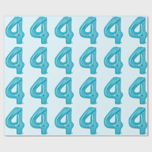 Blue 4 Balon Wrapping Paper Geschenkpapier