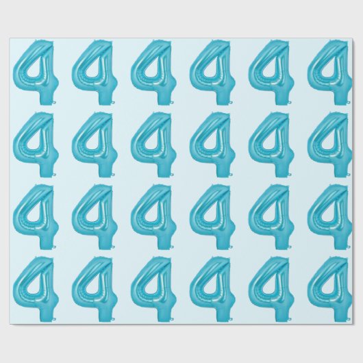 Blue 4 Balon Wrapping Paper Geschenkpapier (Flach)