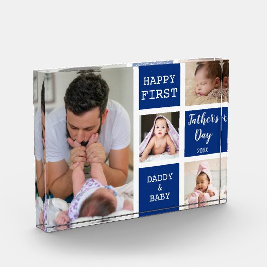 Blue 4 Foto Collage Block des ersten Vaters (Links)