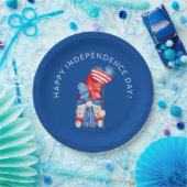 Blue 4. Juli Gnome Independence Day Party Pape Pappteller (Party)