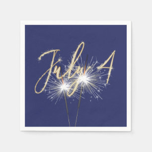 Blue 4. Juli Sparklers Napkins Serviette