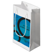 Blue 50 Decade Geburtstag Kleine Geschenktüte (Vorderseite Schrägansicht)