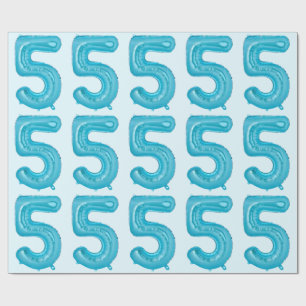 Blue 5 Balloon Wrapping Paper Geschenkpapier