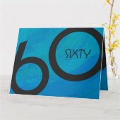 Blue 60 Decade Geburtstag Karte (Gelbe Blume)