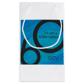 Blue 60 Decade Geburtstag Kleine Geschenktüte (Rückseite)