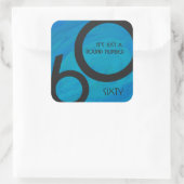 Blue 60 Decade Geburtstag Quadratischer Aufkleber (Tasche)
