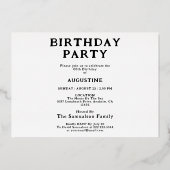 Blue 60. Geburtstag Vintag Gold Folieneinladung (Rückseite)