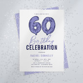 Blue 60. Geburtstagsparty Einladung