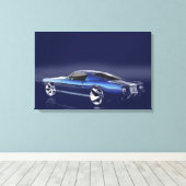 Blue '66 Mustang Leinwanddruck (Insitu (Holzboden))