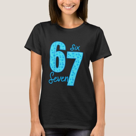 Blue 67 Funny Meme  T-Shirt (Vorderseite)