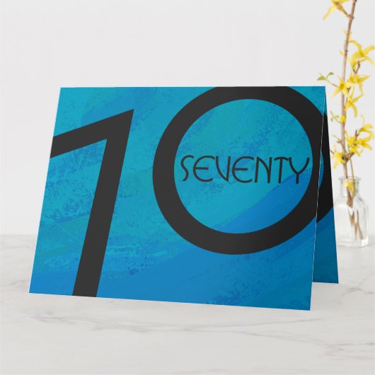 Blue 70 Decade Geburtstag Karte (Gelbe Blume)