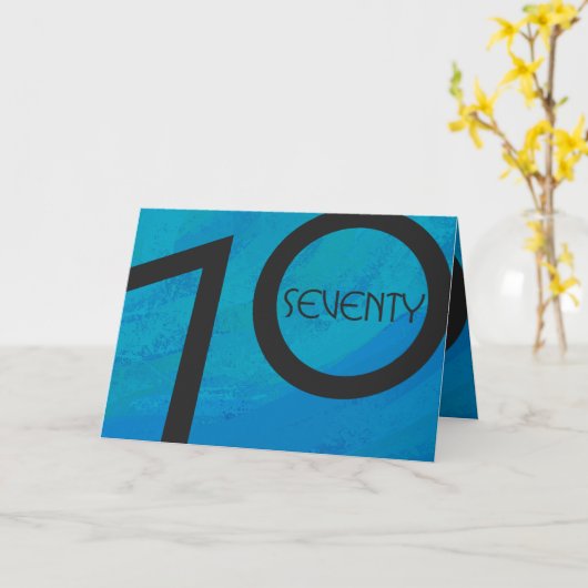 Blue 70 Decade Geburtstag Karte (Gelbe Blume)