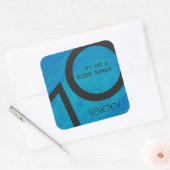 Blue 70 Decade Geburtstag Quadratischer Aufkleber (Umschlag)