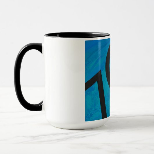 Blue 70 Decade Geburtstag Tasse (Links)