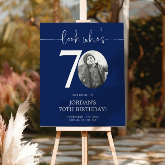 Blue 70. Geburtstag Begrüßungszeichen | Schau mal, Poster