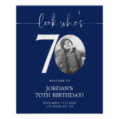 Blue 70. Geburtstag Begrüßungszeichen | Schau mal, Poster (Vorderseite)