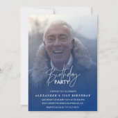 Blue 71. Geburtstagseinladung Geburtstagsparty Fot Einladung (Vorderseite)