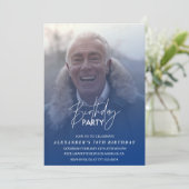 Blue 78. Geburtstagseinladung Geburtstagsparty Fot Einladung (Stehend Vorderseite)