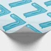 Blue 7 Balloon Wrapping Paper Geschenkpapier (Ecke)
