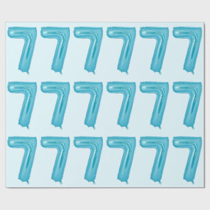 Blue 7 Balloon Wrapping Paper Geschenkpapier