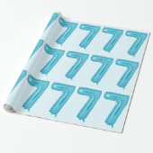 Blue 7 Balloon Wrapping Paper Geschenkpapier (Ungerollt)