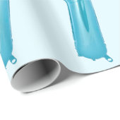 Blue 7 Balloon Wrapping Paper Geschenkpapier (Rolleneckpunkt)