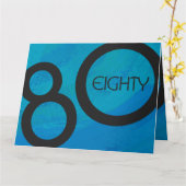 Blue 80 Decade Geburtstag Karte (Gelbe Blume)