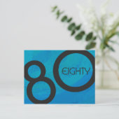 Blue 80 Decade Geburtstag Postkarte (Stehend Vorderseite)