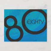Blue 80 Decade Geburtstag Postkarte (Vorderseite)
