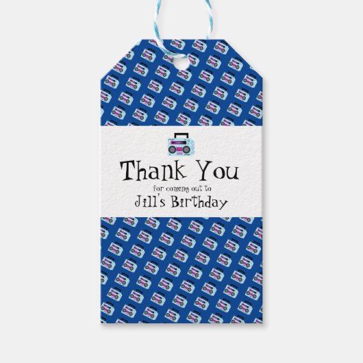 Blue 80er 90er-Throw Back Music Classic Geschenkanhänger (Vorderseite)