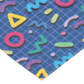 Blue 80er Memphis Pattern Kurzer Tischläufer (Ecke)